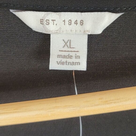 Cato Pullover Top Black XL 3/4 Sleeve Round Neck Front Twist Solid Stretchy NWT - Picture 6 of 8